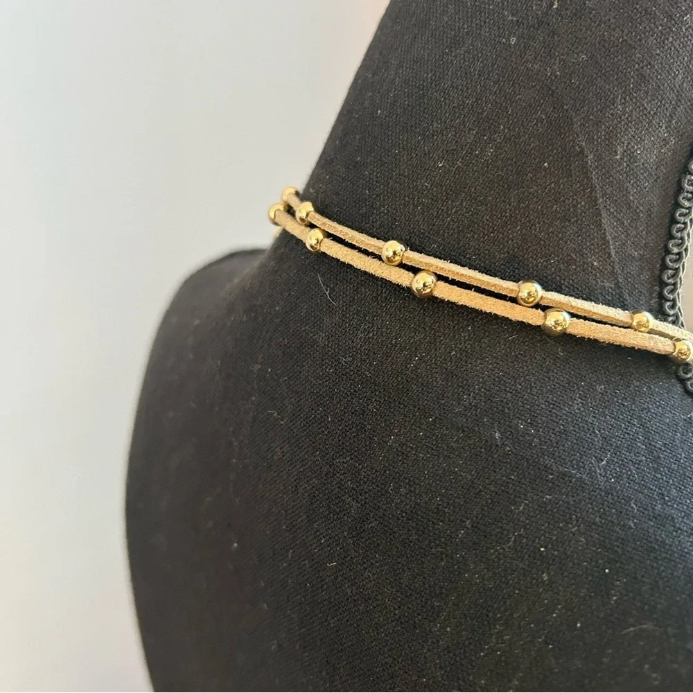 Adjustable Gold Ball and Disc Detail Necklace